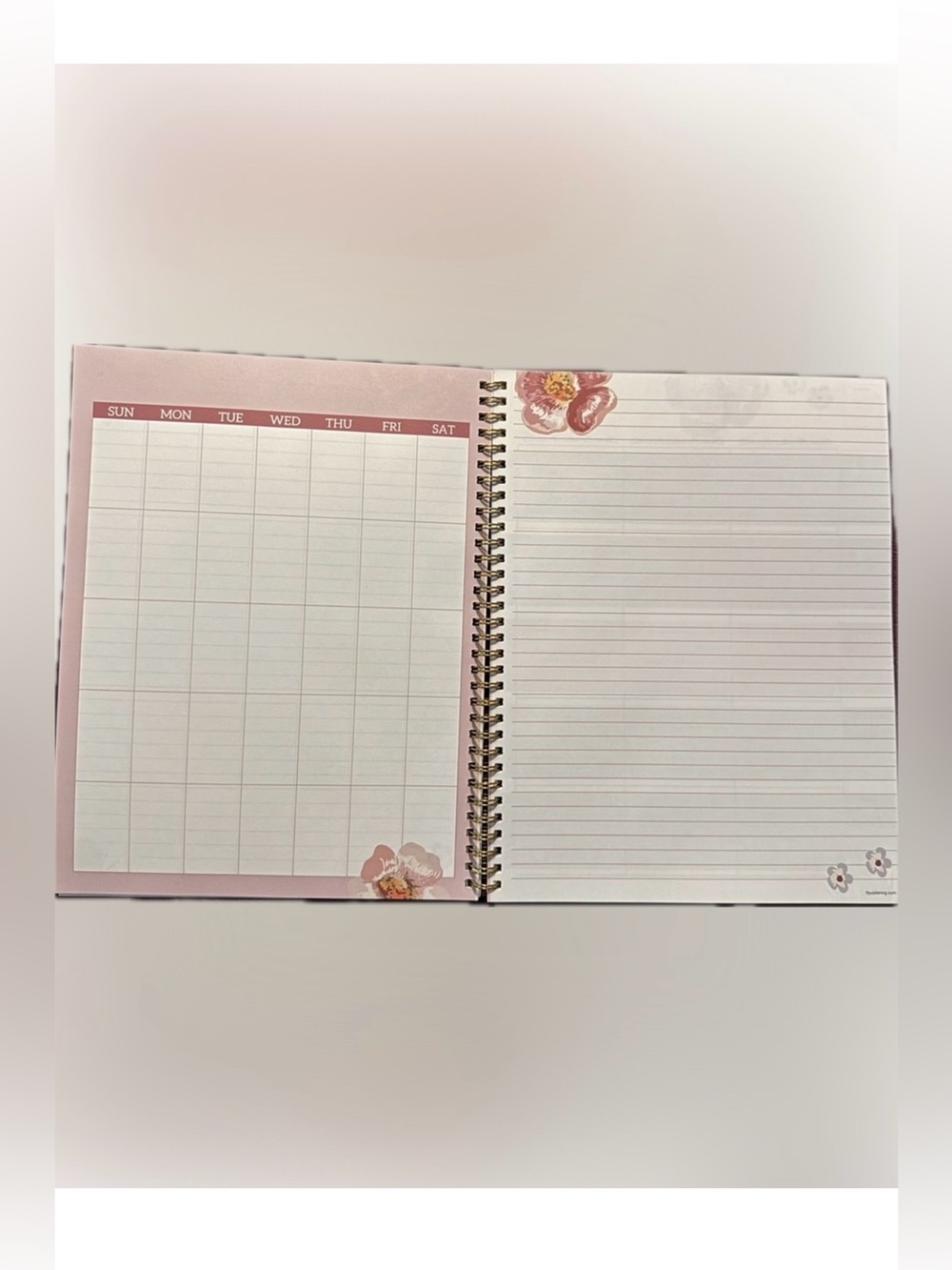 NWT - Floral Open-Dated Teacher Planner - 8.5” x 11” - Navy & Pink - Picture 9 of 11